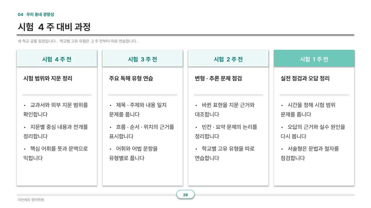 시험 4주 대비 과정